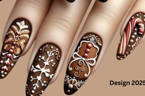 Trendy nail designs with minimalist abstract art on nude nails